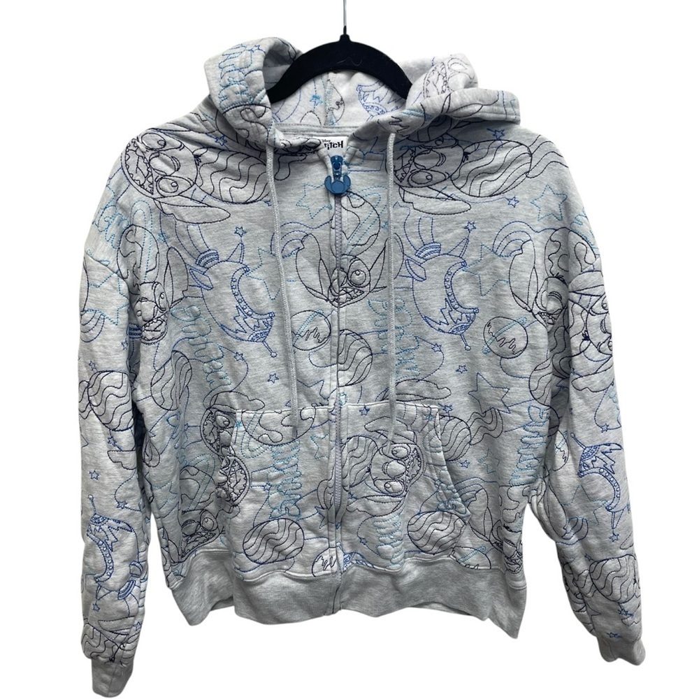 Disney Stitch embroidered zip up sweatshirt women’s medium